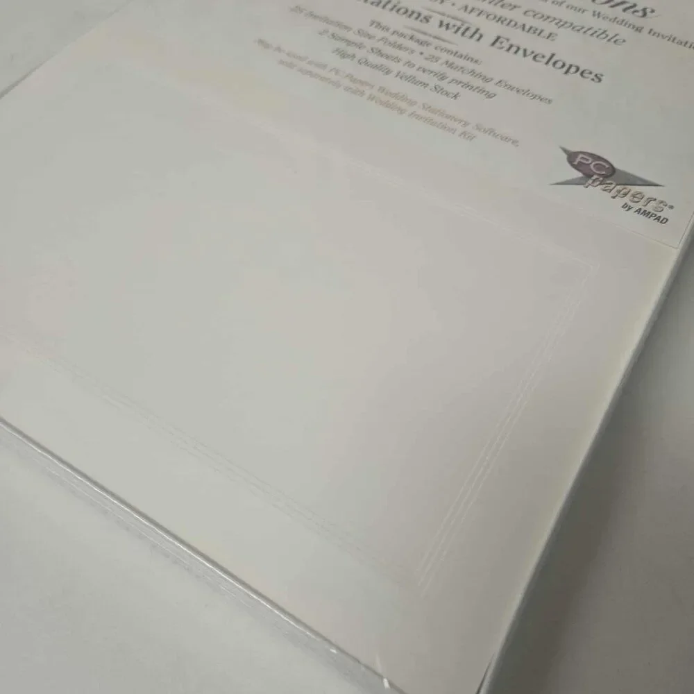 Vintage Invitations 25 ct Envelopes Blanks Printable Wedding Stationary White